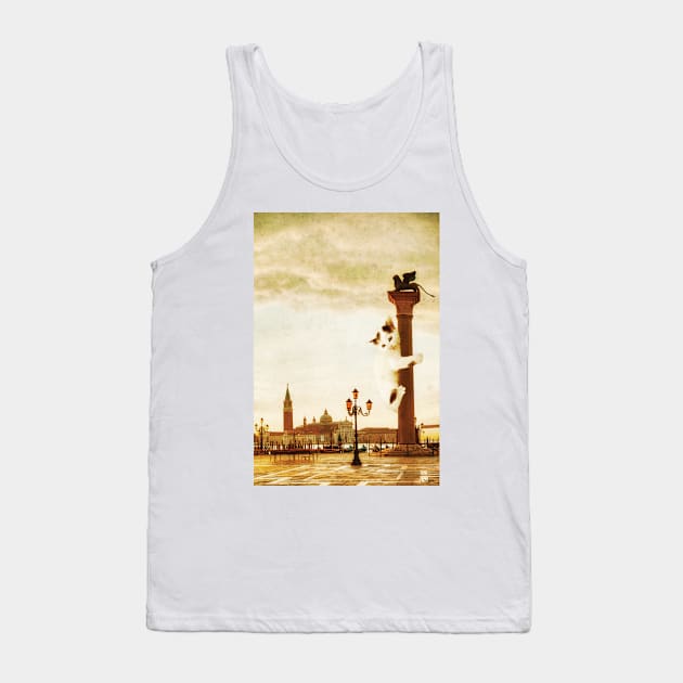 Giant Kitten in Venice #3 Tank Top by luigitarini